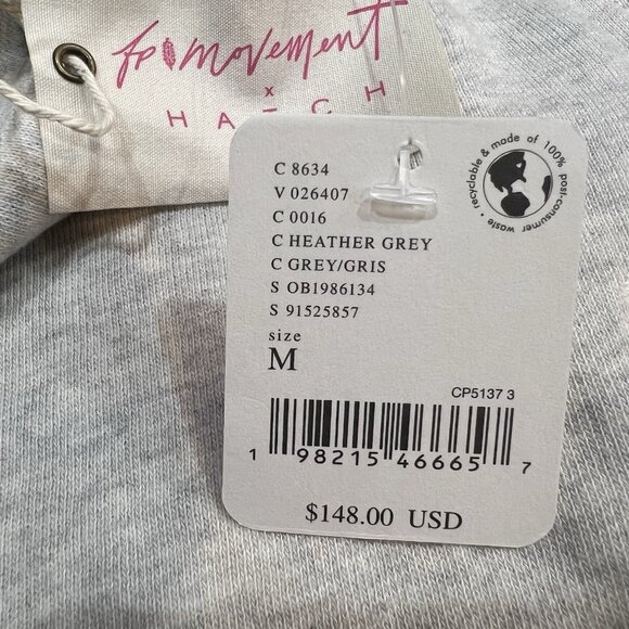 NWT Free People Movement x HATCH Maternity Warm Up Jumpsuit Medium Romper Grey - Picture 14 of 16
